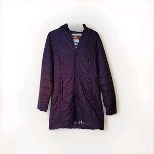 Columbia Omni-Heat Puffer Lightweight Jacket Eggplant Purple Womens Size Small
